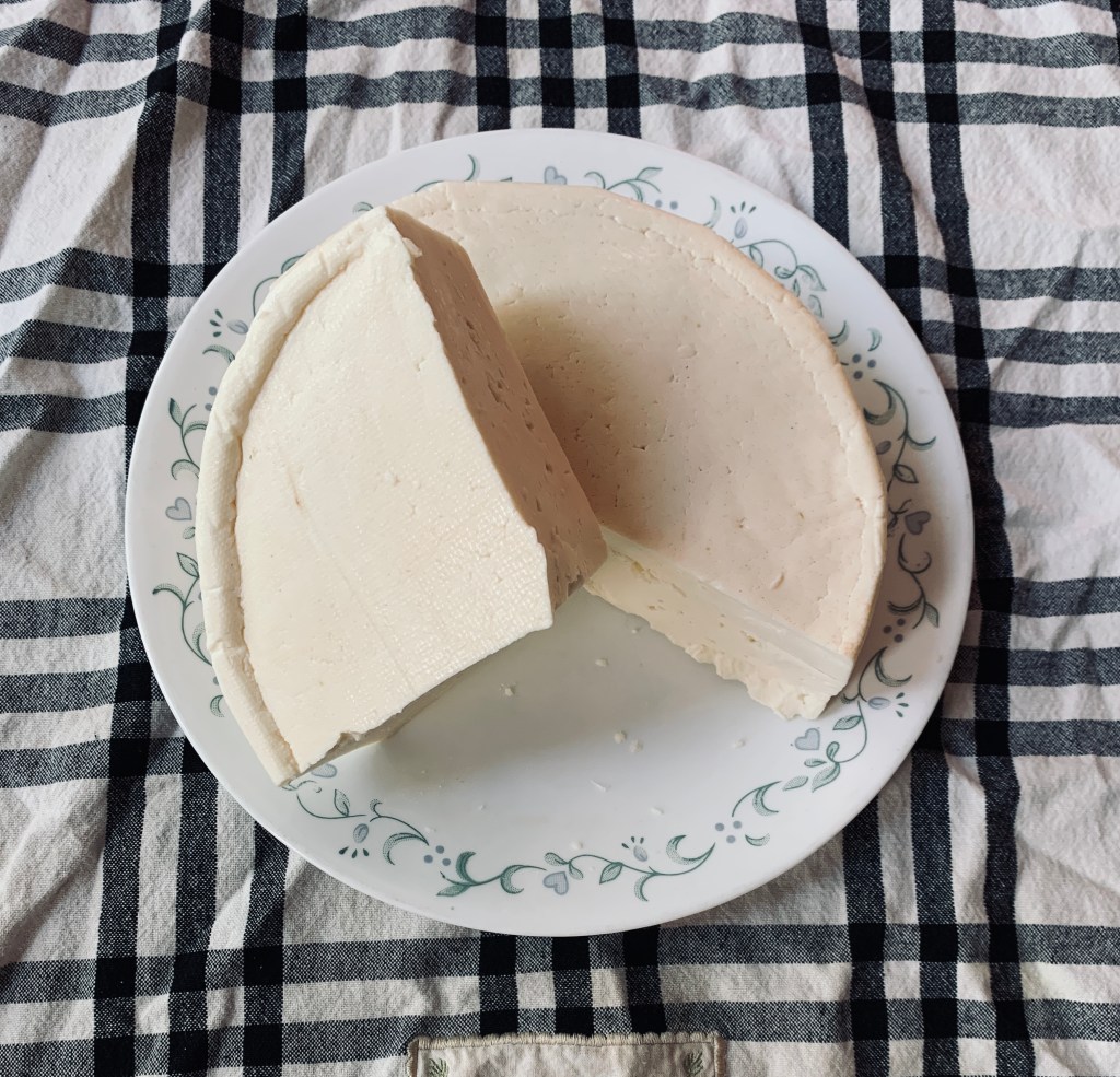 Homemade cheese wheel