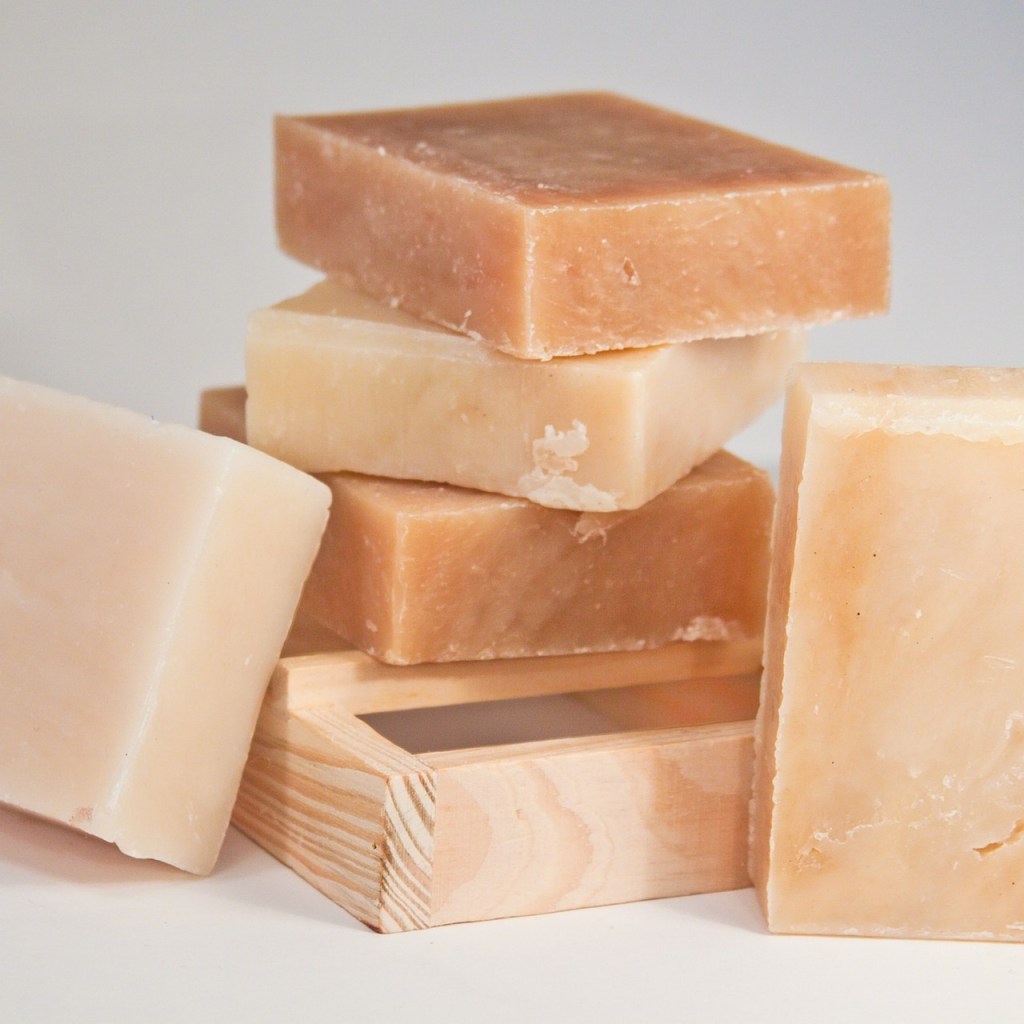 Stack of homemade bar soap